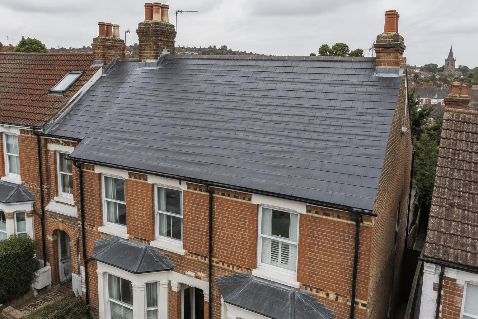 Natural slate re-roof in Horsham, West Sussex