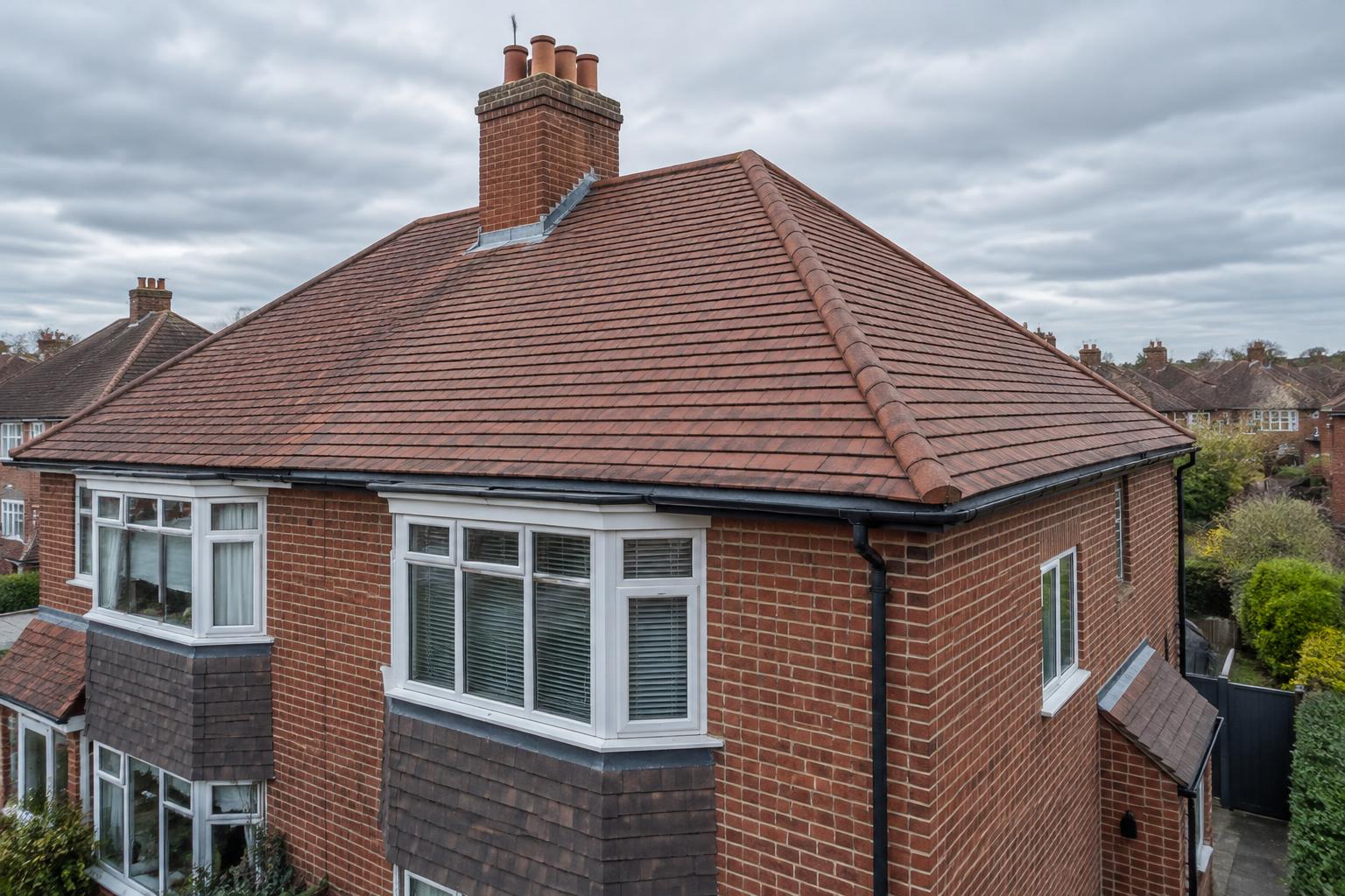 Clay tile re-roof in Petersfield, Hampshire
